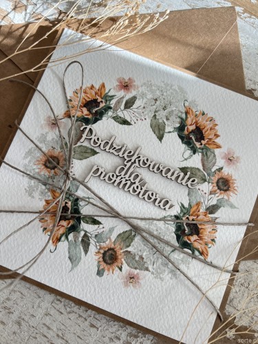 Ręcznie robiona kartka Podziękowanie dla Promotora