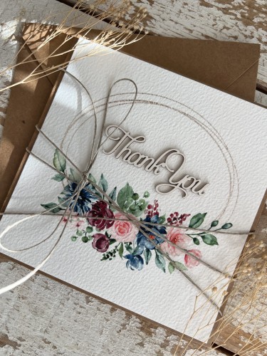 Ręcznie robiona kartka podziękowanie - Thank you