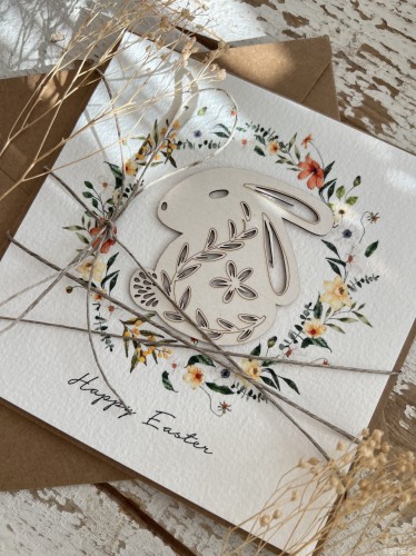 Kartka wielkanocna ręcznie robiona po angielsku Happy Easter handmade card