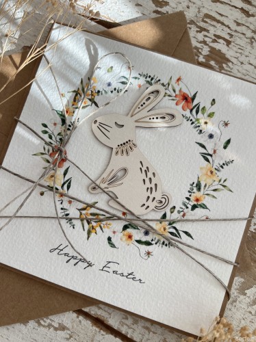 Kartka wielkanocna ręcznie robiona po angielsku Happy Easter handmade card