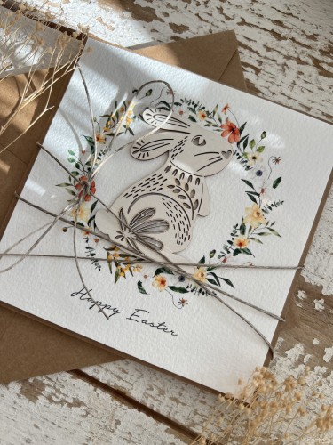 Kartka wielkanocna ręcznie robiona po angielsku Happy Easter handmade card