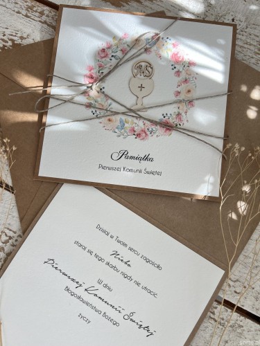 Kartka na komunię - pamiątka komunii ręcznie robiona pomysł na prezent komunijny - Pierwsza Komunia Święta najpiękniejsze życzenia komunijne