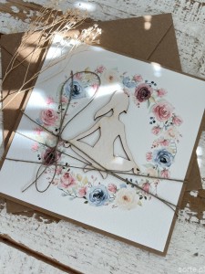 Ręcznie robiona kartka - kwiat lotosu - medytacja