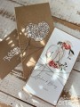 Personalizowany prezent na ślub - wyjątkowa kartka ślubna w pudełku ręcznie robiona w stylu boho, pomysł prezent ślubny z personalizacją + personalizowane najpiękniejsze życzenia ślubne + koperta na pieniądze