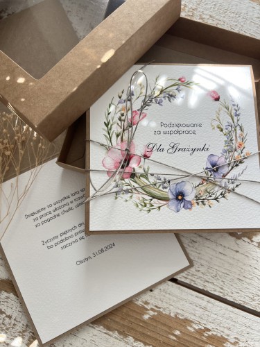 Podziękowanie za współpracę - Kartka ręcznie robiona z okazji przejścia na emeryturę - gratulacje emerytura życzenia dla emeryta, emerytki z personalizacją w pudełku
