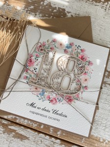 Wyjątkowa ręcznie robiona kartka na (18) osiemnaste urodziny, pomysł na prezent życzenia na osiemnastkę dla dziewczyny