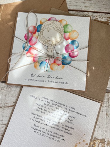 Kartka ręcznie robiona na urodziny dla nastolatki + życzenia urodzinowe dla nastolatki na prezent