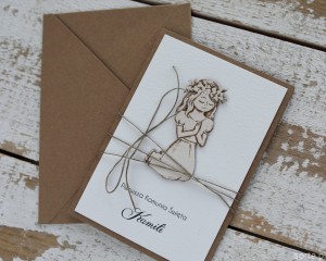 Kartka komunijna dla dziewczynki handmade 2