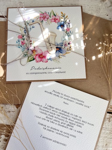 Kartka ręcznie robiona saksofon - Podziękowanie za dodatkowe lekcje muzyki na zakończenie roku szkolnego dla pani z muzyki - lekcje saksofonu