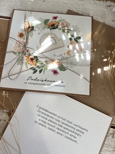 Kartka ręcznie robiona - Podziękowanie za dodatkowe lekcje matematyki na zakończenie roku szkolnego dla pani z matematyki - dla nauczyciela/korepetytora