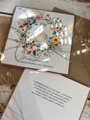 Kartka ręcznie robiona - Podziękowanie za dodatkowe lekcje chemii na zakończenie roku szkolnego - dla nauczyciela/korepetytora