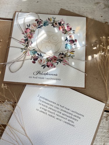 Kartka ręcznie robiona - Podziękowanie za dodatkowe lekcje (korepetycje) na zakończenie roku szkolnego - dla nauczyciela/korepetytora