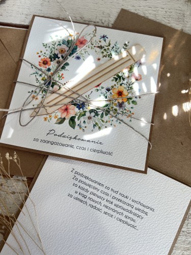 Kartka ręcznie robiona - Podziękowanie za dodatkowe lekcje (korepetycje) na zakończenie roku szkolnego - dla nauczyciela/korepetytora