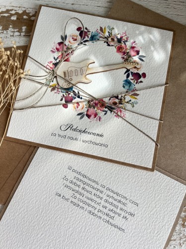 Kartka ręcznie robiona - Podziękowanie za dodatkowe lekcje (korepetycje) na zakończenie roku szkolnego - dla nauczyciela/korepetytora