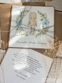 Wyjątkowa ręcznie robiona kartka na chrzest od matki chrzestnej, ojca, dziadków + najpiękniejsze życzenia od serca dla chłopca - pamiątka chrztu (z)