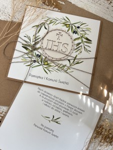 Najpiękniejsza ręcznie robiona kartka komunijna, prezent na komunię - pamiątka komunii + najpiękniejsze życzenia dla dziewczynki, chłopca od matki chrzestnej, ojca chrzestnego, dziadków