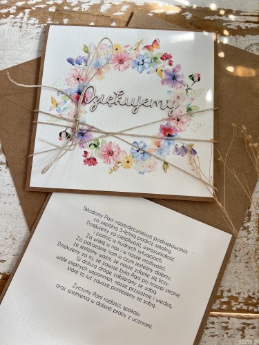 Ręcznie robiona kartka prezent dla pani wychowawczyni - na zakończenie szkoły 8 klasy życzenia