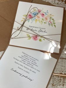 Ręcznie robiona kartka okolicznościowa na ślub życzenia ślubne