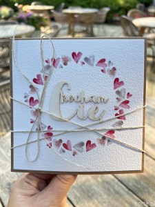 Wyjątkowa ręcznie robiona kartka prezent na walentynki, walentynkowa - walentynka z sercem