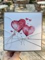 Wyjątkowa ręcznie robiona kartka na walentynki - walentynka z sercem z balonami (p)