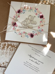 Kartka ślubna rustykalna, życzenia na ślub, W dniu Ślubu, idealny dodatek do prezentu ślubnego