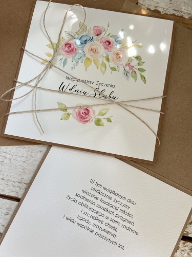 Ręcznie robiona kartka okolicznościowa - bukiet