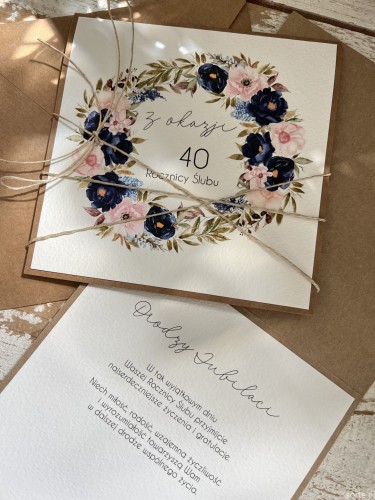 Wyjątkowa ręcznie robiona kartka życzenia z okazji 40. rocznicy ślubu - pięćdziesiąta rocznica ślubu - pomysł na prezent