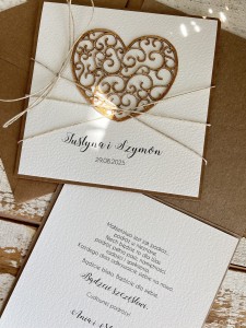 Unikatowa kartka ślubna ręcznie robiona boho - prezent ślubny - z personalizacją + kartka na ślub i najpiękniejsze życzenia ślubne 