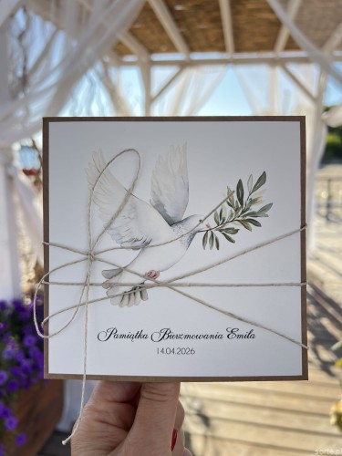 Personalizowana pamiątka bierzmowania - kartka ręcznie robiona na bierzmowanie z życzeniami