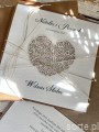 Personalizowana kartka ślubna ręcznie robiona serce  - życzenia ślubne
