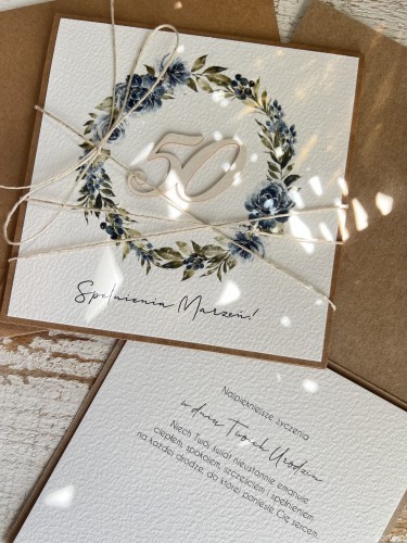 Wyjątkowy prezent kartka ręcznie robiona na 50 urodziny, pięćdziesiątkę