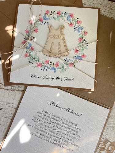 Wyjątkowa ręcznie robiona kartka na chrzest i roczek jednocześnie + najpiękniejsze życzenia