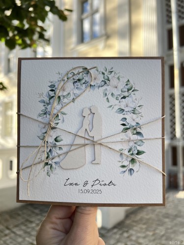 Personalizowana kartka na ślub, ślubna ręcznie robiona  - życzenia ślubne