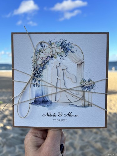 Personalizowana kartka na ślub, ślubna ręcznie robiona  - życzenia ślubne