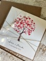 Personalizowana kartka ślubna ręcznie robiona, życzenia na ślub - drzewo serc