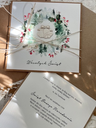 Wyjątkowa ręcznie robiona kartka świąteczna na Boże Narodzenie