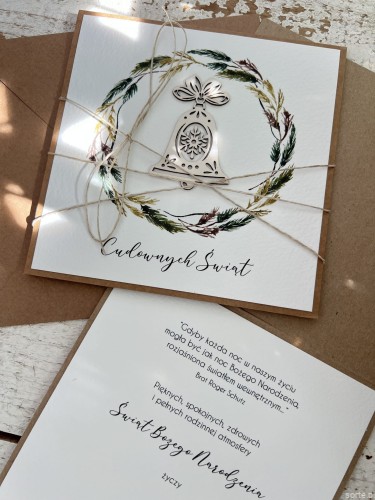 Wyjątkowa ręcznie robiona kartka świąteczna na Boże Narodzenie