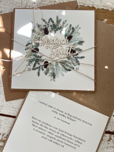 Wyjątkowa ręcznie robiona kartka świąteczna na Boże Narodzenie