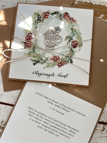 Wyjątkowa ręcznie robiona kartka świąteczna na Boże Narodzenie