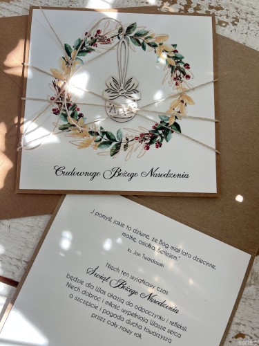 Wyjątkowa ręcznie robiona kartka świąteczna na Boże Narodzenie