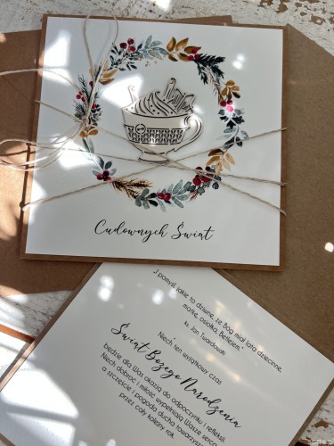 Wyjątkowa ręcznie robiona kartka świąteczna na Boże Narodzenie