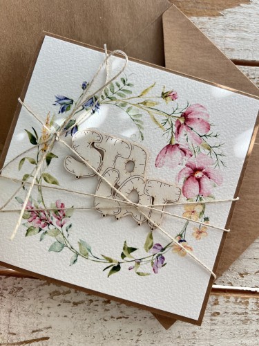 Kartka ręcznie robiona urodzinowa na 100 urodziny prezent