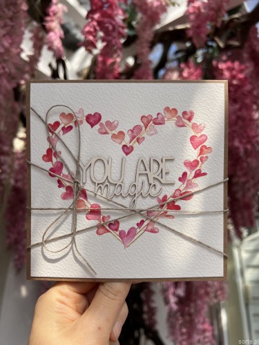 Wyjątkowa kartka ręcznie robiona walentynkowa - kartka z sercem You are magic