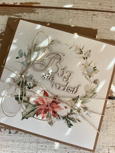Kartka świąteczna ręcznie robiona na Boże Narodzenie