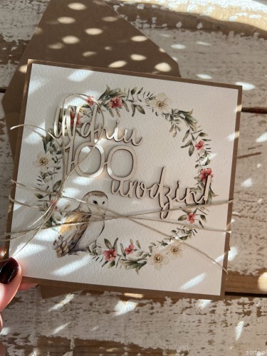 Kartka ręcznie robiona urodzinowa na 100 urodziny - życzenia urodzinowe