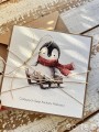 Kartka świąteczna ręcznie robiona na Boże Narodzenie z pingwinkiem 3