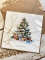 Kartka świąteczna ręcznie robiona na Boże Narodzenie choinka BN2