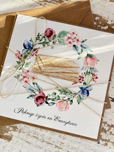 Podziękowanie za współpracę - Kartka ręcznie robiona z okazji przejścia na emeryturę - gratulacje emerytura życzenia dla emeryta, emerytki - wspaniałej emerytury - książki