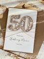 Wyjątkowa personalizowana kartka ręcznie robiona na 50 urodziny, pomysł na prezent na pięćdziesiątkę z personalizacją + personalizowane najpiękniejsze życzenia urodzinowe duża A5