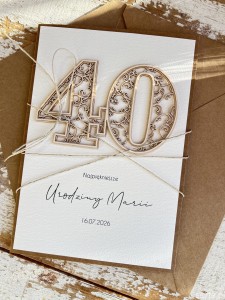 Wyjątkowa personalizowana kartka ręcznie robiona na 40 urodziny, pomysł na prezent czterdziestka z personalizacją + personalizowane najpiękniejsze życzenia prosto z serca urodzinowe duża A5